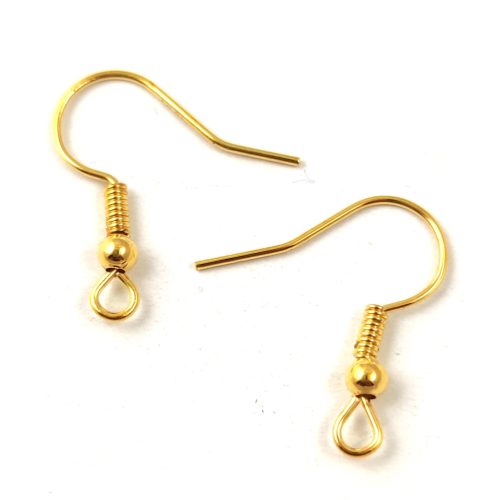 Earwire - with Round Bead -Gold Colour