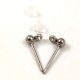 Earring Part - Post - Platinum Colour - Round shape with ending - surgical steel