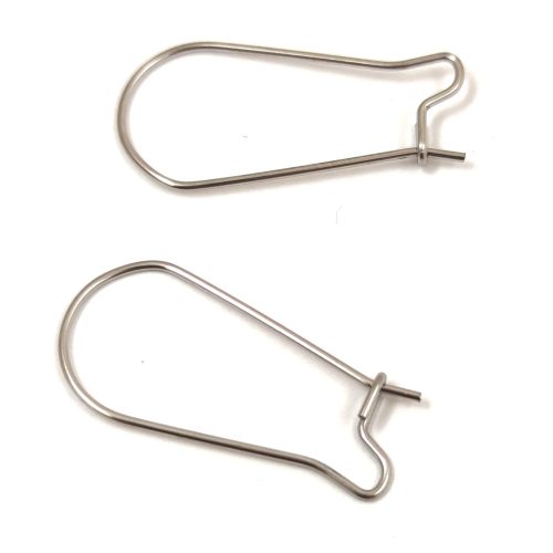 Earring Base - Surgical Steel - Platinum Colour - 25x12mm