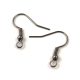 Earwire - with Round Bead - Black Colour - 2 pár