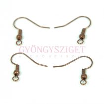 Earwire - with Round Bead - Antique Copper - 20pár