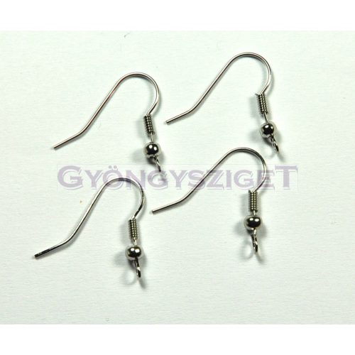 Earwire - with Round Bead - Platinum Colour - 40pcs