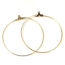   Earring Base - Ring - Gold Colour - 49x45mm - Stainless Steel