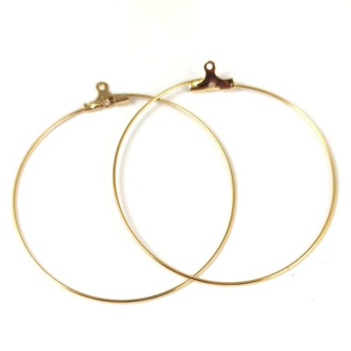 Earring Base - Ring - Gold Colour - 49x45mm - Stainless Steel