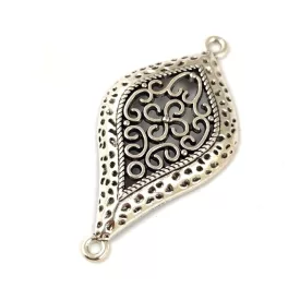   Köztes elem - fülbevalóhoz - antik ezüst színű - 47x24mm