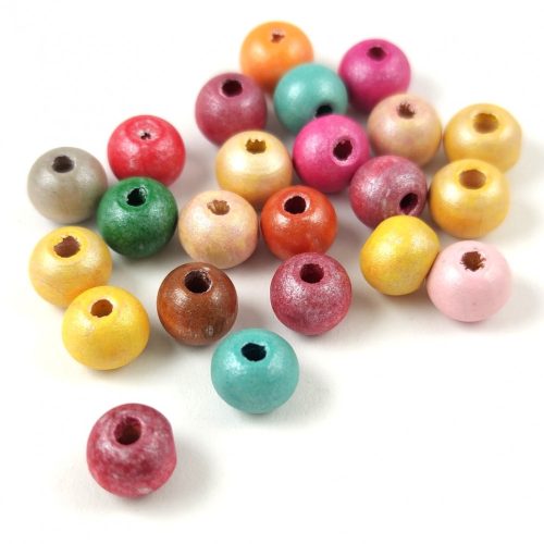 Wooden round bead - mix - 7-8mm