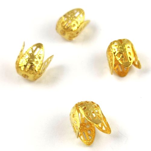 Gyöngykupak - arany színű korona - 11x12mm