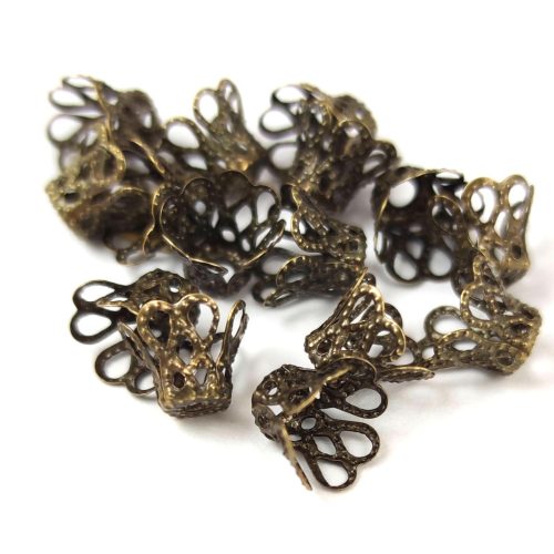 Bead Cap - Antique Brass Colour Crown - 8x6mm