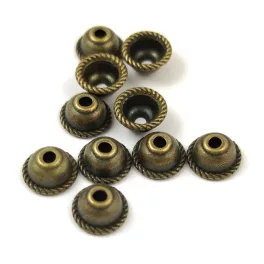 Bead Cap - Antique Brass Colour - 8x4mm