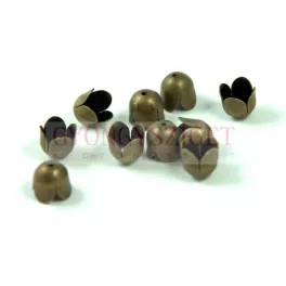 Bead Cap - Antique Brass Colour Tulip - 7mm