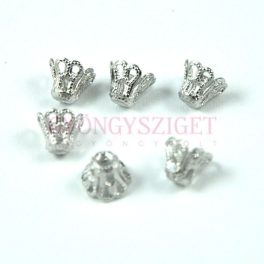 Gyöngykupak - platina színű korona - 5x5mm