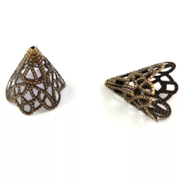 Bead Cap - Antique Brass Colour - 17x20mm