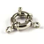 Kapocs - kerek - platina színű - 14.5-6mm