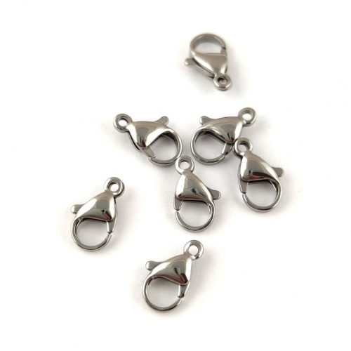 Lobster Clasp - Platinum Colour - 10x6mm - Surgical Steel