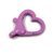Karabíner kapocs - szív alakú - lila - 26 x 22 x 6 mm