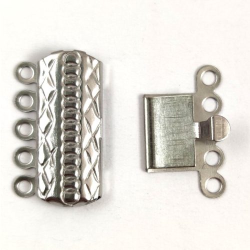Stainless Steel Clasp - Platinum Colour - 19.5 x 14.5 x 2.8 mm
