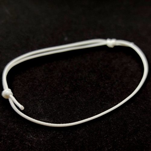 Waxed Textile Bracelet Base - White - with slipknot - 1mm - max. 22 cm
