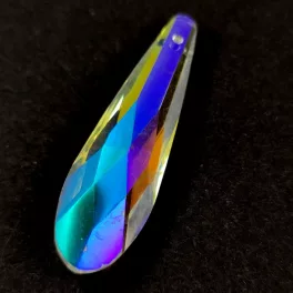   Távolkeleti üveg dekorációs kristály -  csepp - Crystal AB - 49 x 14 x 13 mm