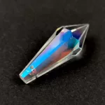 Távolkeleti üveg dekorációs kristály -  csepp - Crystal AB - 36x13mm