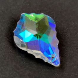   Távolkeleti üveg dekorációs kristály -  barokk csepp - Crystal AB - 28 x 19 x 9 mm