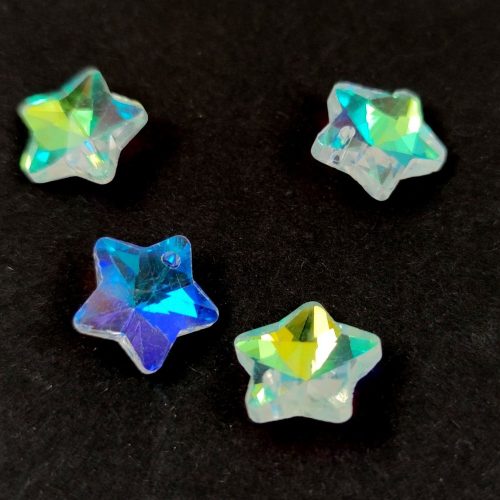 Távolkeleti üveg kristály - csillag - Crystal AB - 13x7mm