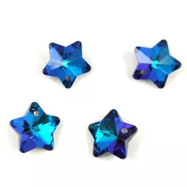   Távolkeleti üveg kristály - csillag - Crystal Bermuda Blue - 13x7mm
