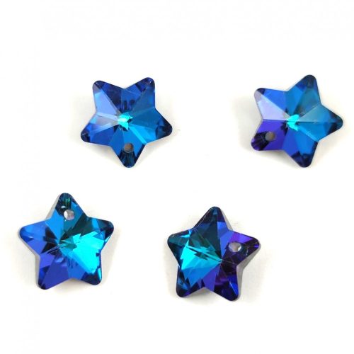 Távolkeleti üveg kristály - csillag - Crystal Bermuda Blue - 13x7mm