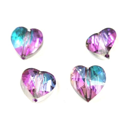 Orienal glass crystal - Heart - Crystal Vitrail Light - 10mm - top to bottom drilled