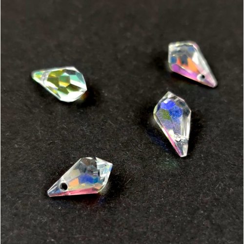 Orienal glass crystal - Briolette drop - Crystal AB -  11 x 5.5 mm