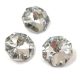 Orienal glass crystal - Fancy Stone with 2 holes - Crystal -  14 x 14 x 7mm