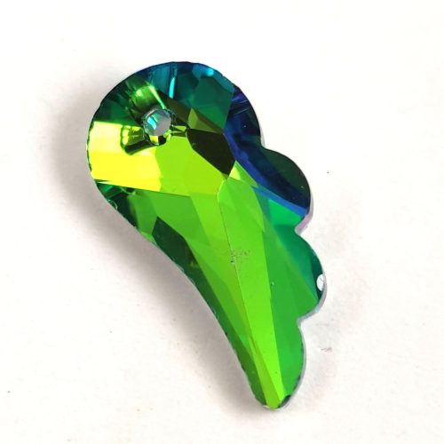 Távolkeleti üveg kristály - Szárny - Crystal Vitrail Green - 20 x 10 x 5 mm