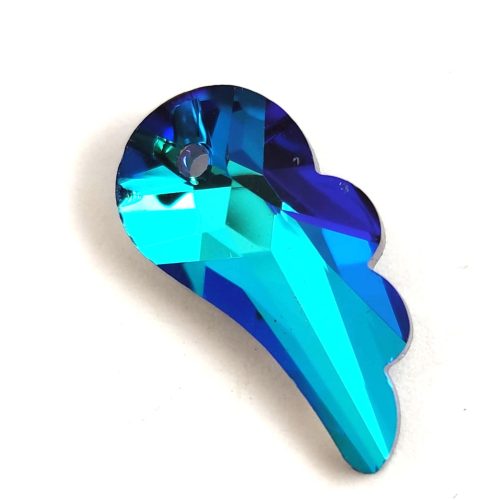 Távolkeleti üveg kristály - Szárny - Crystal Bermuda Blue - 20 x 10 x 5 mm