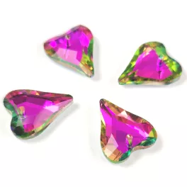   Távolkeleti üveg kristály - Szív - Crystal Vitrail Medium - 17.5 x 14.5 x 6 mm