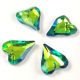 Orienal glass crystal - Fancy Stone Heart - Crystal Vitrail Green - 17.5 x 14.5 x 6 mm