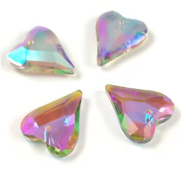   Távolkeleti üveg kristály - Szív - Crystal Santander - 17.5 x 14.5 x 6 mm