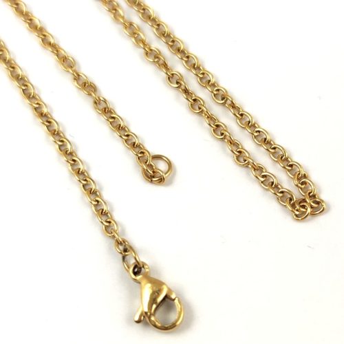 Chain - with clasp - Stainless Steel - Gold Colour - 60 cm