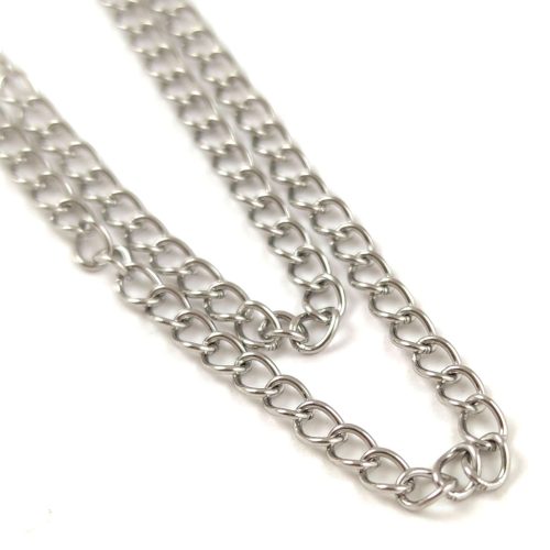 Chain - Stainless Steel - Platinum Colour - 100 cm