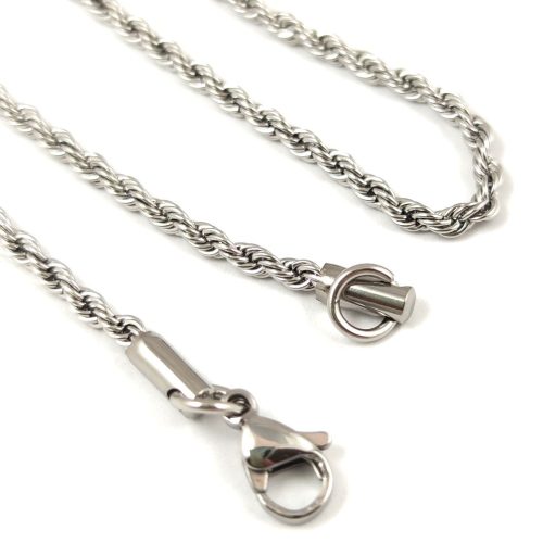 Chain - with clasp - Stainless Steel - Platinum Colour - 51 cm