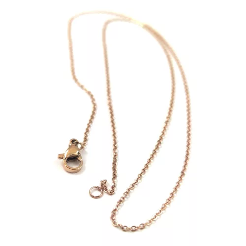 Chain - Rose Gold Colour - 1.2 mm - Stainless Steel - 45cm