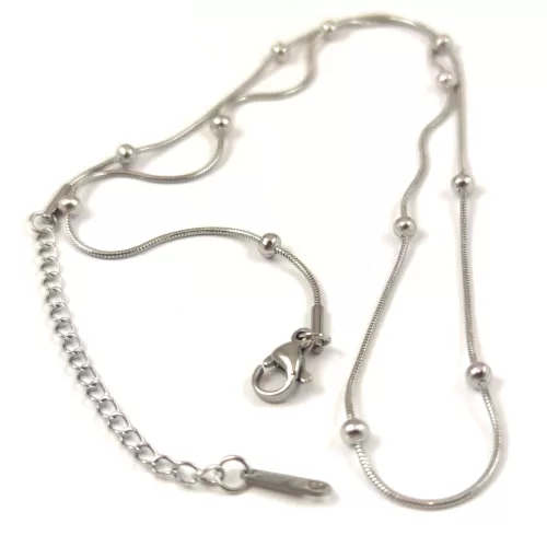 Chain - Platinum Colour - Stainless Steel - 42+6cm