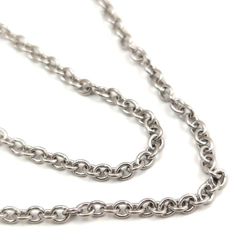 Chain - Snake - Platinum Colour - 3 x 2.2 mm - Stainless Steel