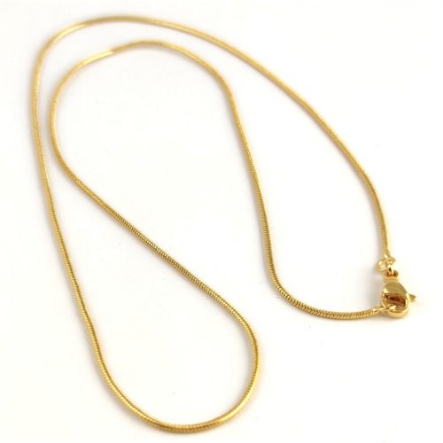 Chain - Snake - Gold Colour - 43cm - Durable Coating