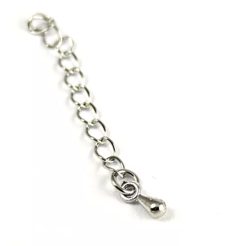 Lánchosszabbító - platina színű - 40 - 58 x 3 mm