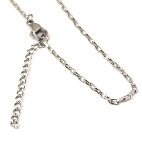 Chain - with clasp - Stainless Steel - Platinum Colour - 45.5 cm