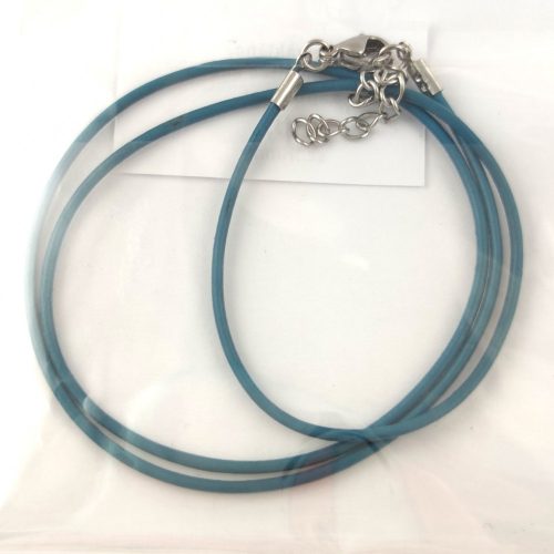 Leather Necklace Base - Teal - with stainless steel lobster clasp - 45 cm