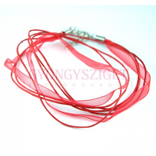 Textile Necklace Base - Red - with Lobster Clasp - 46 cm