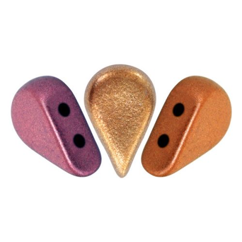 Amos® par Puca®gyöngy - Yellow Gold Metallic Iris - 5x8 mm