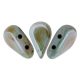Amos® par Puca®gyöngy - Opaque Blue Green Ceramic Look - 5x8 mm