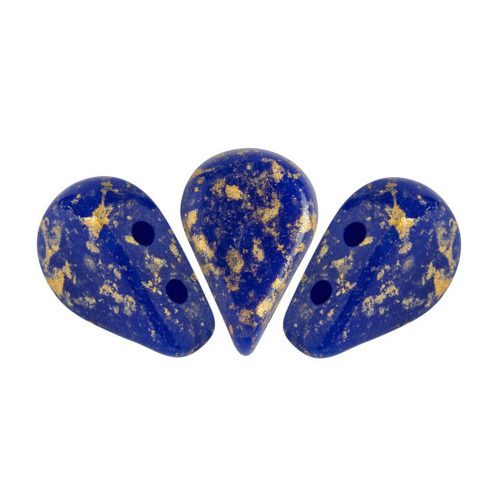 Amos® par Puca®gyöngy - Opaque Sapphire Splash - 5x8 mm