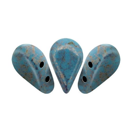 Amos® par Puca®gyöngy - Opaque Aqua Bronze - 5x8 mm